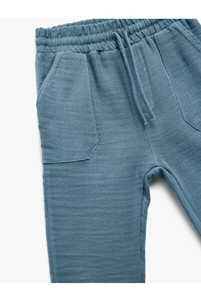 Koton Pamuklu Beli Bağcıklı Cepli Basic Müslin Jogger Pantolon