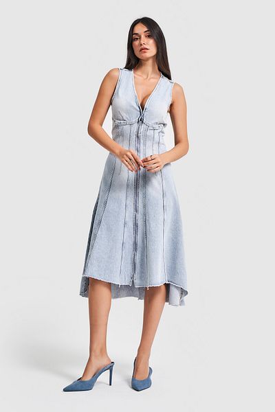 its basic Rochie de damă, blugi de zăpadă, cu fermoar, în formă de clopot