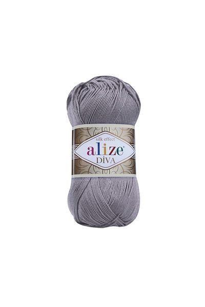Alize Καλοκαιρινό μπικίνι Diva Mercerized Yarn - Smoked-Smoke Grey Crop Knit Dress Pareo 348