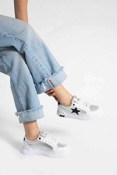 Getcho Pantofi sport casual alb negru Nesan pentru femei