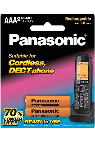 PANASONIC بطاريات قابلة لإعادة الشحن AAA