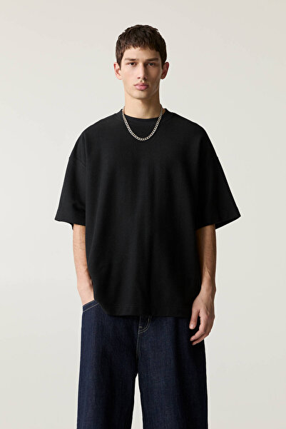 Pull & Bear Dokulu ve kısa kollu sweatshirt