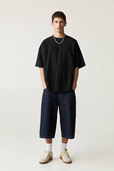 Pull & Bear Dokulu ve kısa kollu sweatshirt