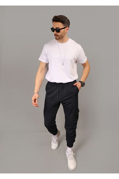 EydaMoon Unisex Cargo Pocket Standard Fit 2 νήματα ελαστικά πόδια φούτερ