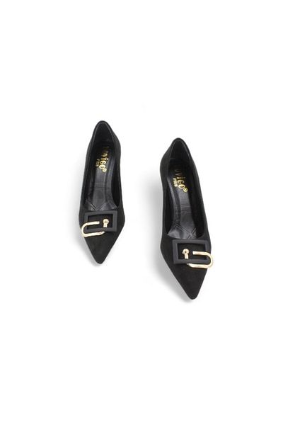 ENDİCAN 131 705 Women's Heeled Shoes Black Suet