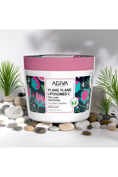 Agiva قناع العناية بالشعر يلانج يلانج ليبوسوم سي 300 مل - العناية بالأعشاب وإصلاحها