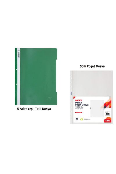 KarmaOfis Green Wire File Set 1 (5 Green Wire Files + 50 Bag Files)