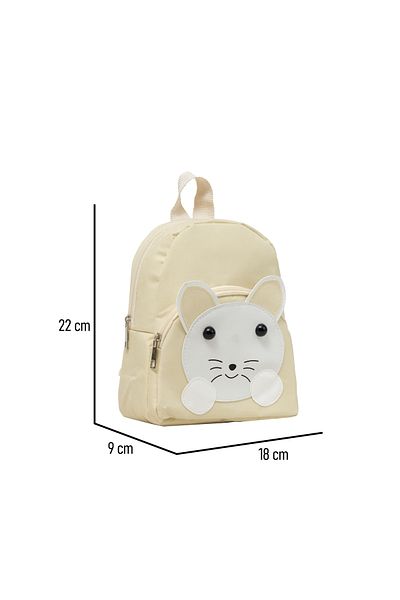 KAFF Beige Cat Patterned 1-4 Years Old 2 Compartment Children's Mini Nursery Bag