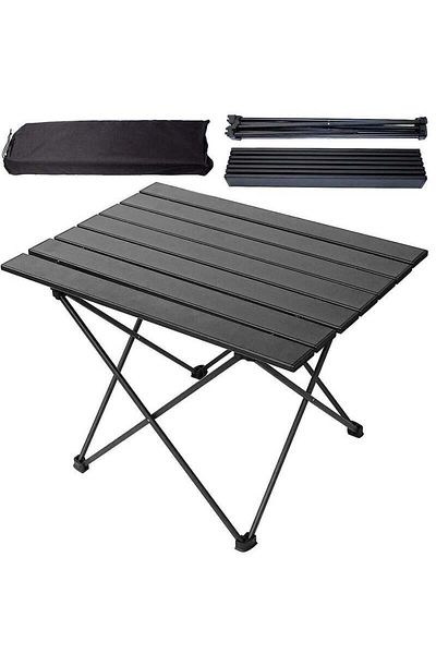 COOYA Foldable Camping Table with Storage Bag, Aluminium Alloy, Suitable for Outdoor Fishing
