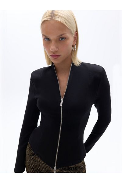 Nocturne Zipper Design Blouse