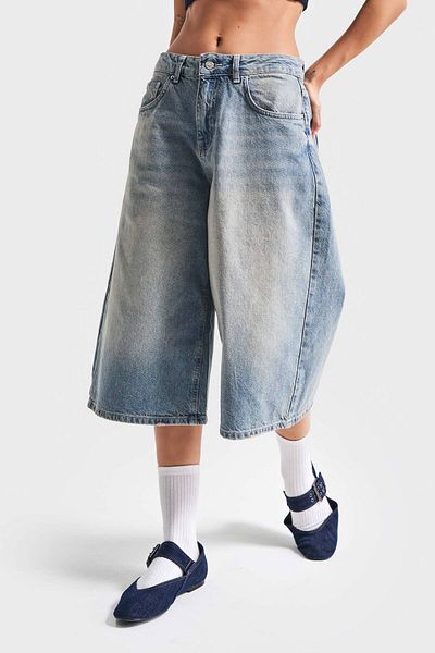 its basic Γυναικείο T.Jeans Color 2S5-84 Super Baggy Fit Maxi Size 100% Cotton τζιν σορτς