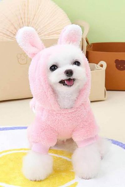 TAKIŞTIR Pink Color Carrot Figured Bag Detailed Plush XL Dog Jumpsuit