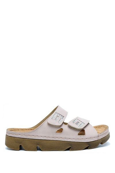 Kifidis Kifidis-Natura Women's Stoned Anatomical Leather Slippers Sib 220511   36-41 Powder/Powder