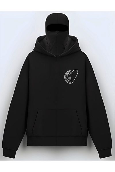 Edizen Fan FB Ski Mask Ninja Hoodie Unisex Oversize 100% Памук Суитшърт с Качулка и Цип
