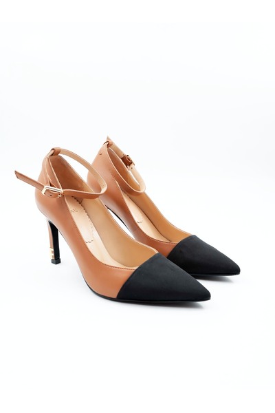 Tenau Pantofi cu toc de damă din piele naturală