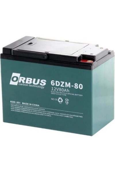 ORBUS 12 VOLT 80 AMPER JEL ELEKTRİKLİ BİSİKLET AKÜSÜ-222*122*176 13.5KG