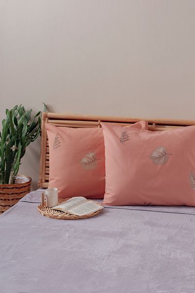 Mislina Home Πακέτο 2 Μαξιλαροθήκες με μοτίβο πορτοκαλιού, βαμβακερό πολυεστέρα, εύκολο σιδέρωμα 50x70