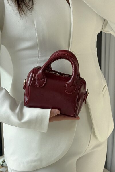 LEONAS Mini Size - Women's Candy Claret Red Hand and Shoulder Bag