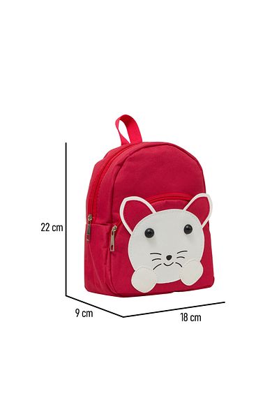 KAFF Red Cat Patterned 1-4 Years Old 2 Compartment Children's Mini Nursery Bag