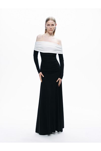 Nocturne Contrast Color Maxi Dress