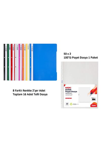 KarmaOfis Ring Binder Set 1 (16 Ring Binders in 8 Different Colors + 100 Bag Binders)