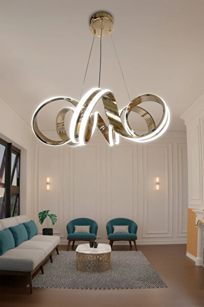 RSCOLLECTIONS Çift Yönlü Kıvrım Salon & Oturma Odası Avizesi - 3 Renk Kumanda...