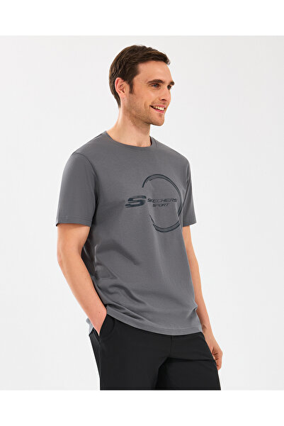 SKECHERS M Lightweight Graphic Tee T-Shirt Men Gray Tshirt S2510161-003