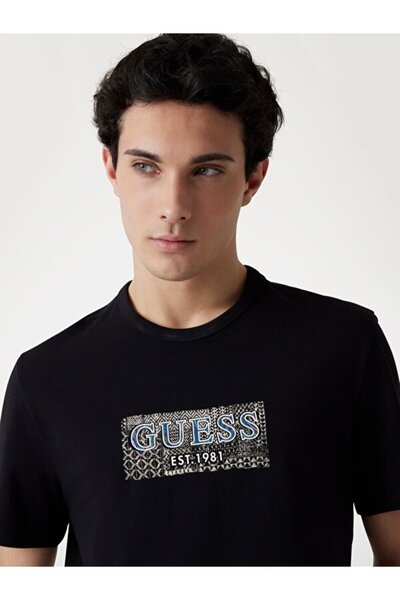 Guess Ανδρικό μπλουζάκι με λεπτή εφαρμογή Ss Cn Box