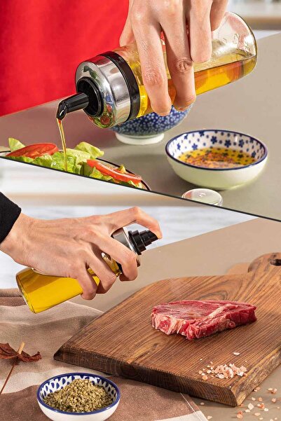 HOMENIVA 2'li Set Premium Damlatmaz Yağlık Sosluk Ve Sprey Yağlık Sosluk 245cc