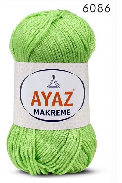 Ayaz Πολυεστέρας Μακρέμ 100% Πολυπροπλένιο 100 gr 140 μέτρα ΜΟΝΟ ΜΟΥΛΑ 6086 Πράσινο Φιστίκι