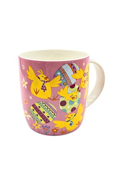 BM GİFT DESİGN Children's mug, pink color, Easter themed design, 370 ml
