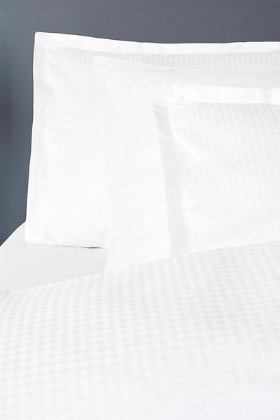 Altınbaşak Set cuvertură dublă din satin jacquard diamant alb (6 bucăți)