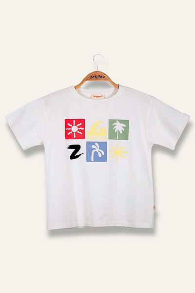 Zeyland Boy's Future Printed T-Shirt - Ecru