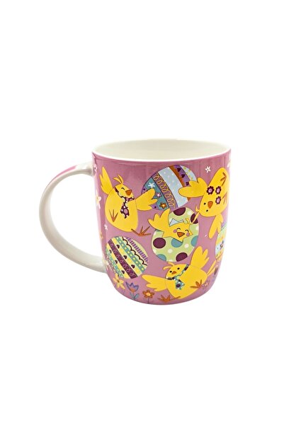 BM GİFT DESİGN Children's mug, pink color, Easter themed design, 370 ml