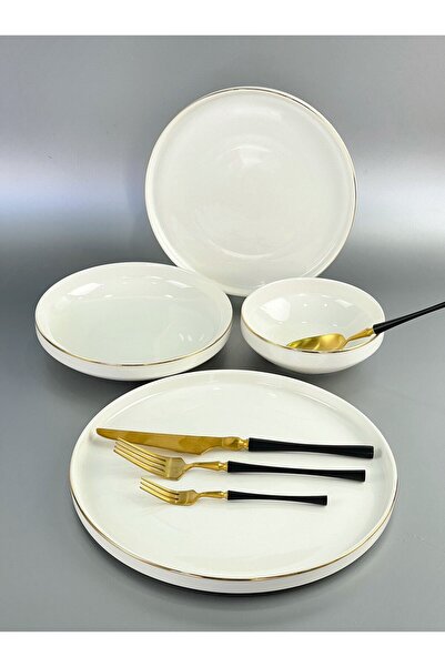 Pink&More Modern Gold 48 Parça Lüx Porselen Yemek Tk 12 Kişilik