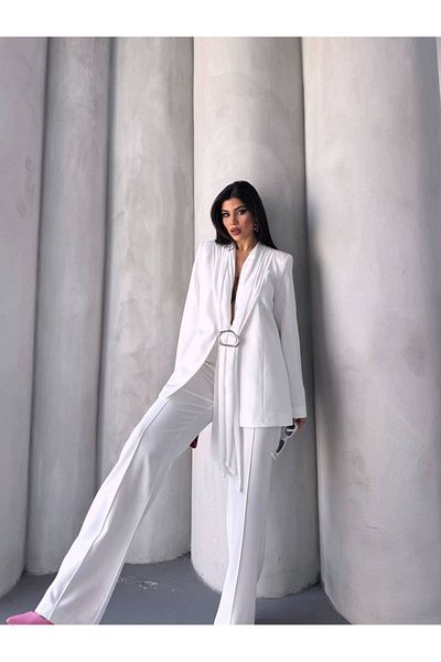 buqre's moda Double Blazer Suit with Shawl Detail