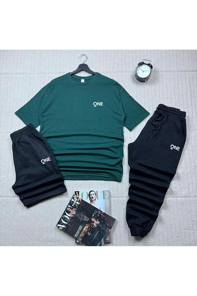 Fifty Color Ένας εμπριμέ πράσινο-μαύρο Unisex καλοκαιρινός συνδυασμός φόρμας