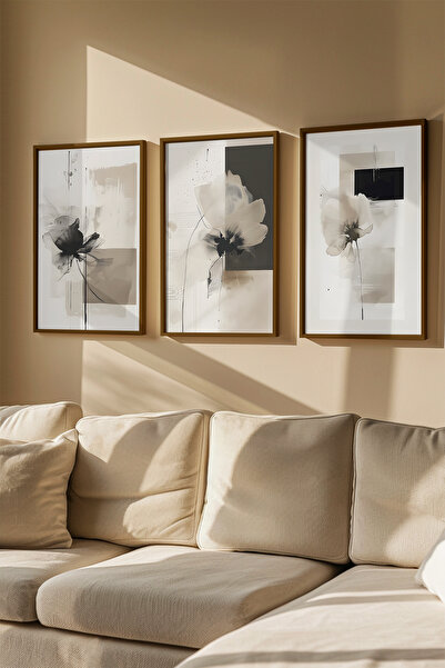 Artavessa 3 Piece Real Wood Colored Framed Painting Set - Model 40