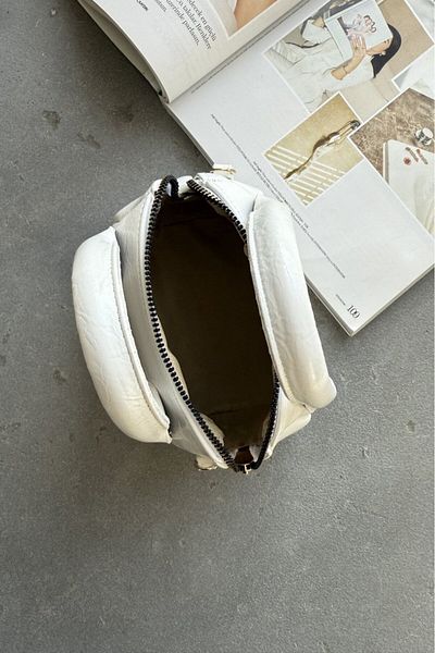 LEONAS Γυναικεία τσάντα χεριού και ώμου Mini Size - White Candy