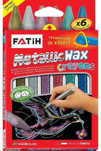 Fatih 6 Color Metallic Candle Crayon Wax Crayons |   50180