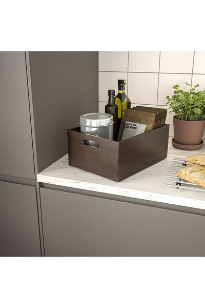 IKEA UPPDATERA Storage Box, Dark Bamboo – 24x32x15 cm | Stylish & Durable Organizer