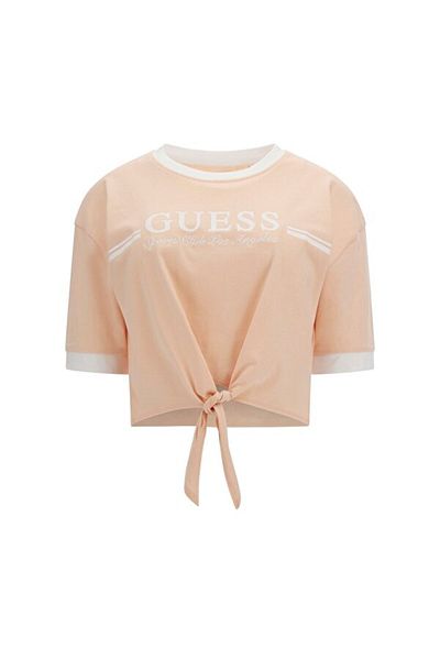 Guess Knot T-Shirt Women Pink Crop V5Gı05I3Z14-G6J4