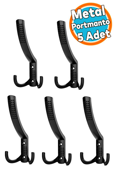 NZB Portmanto Askı Vestiyer Duvar Dolap Elbise Askısı Siyah Metal Mobilya Kap...