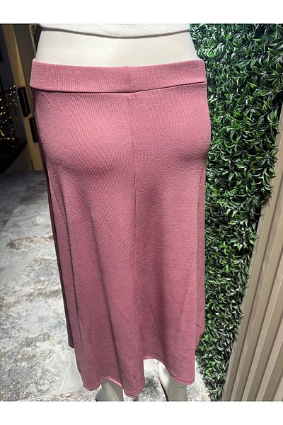 mor butik Purple Boutique Women's Rose Busted Waist Elastic Twist Skirt