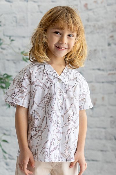 Zeyland Boy's Shirt - Leaf Pattern, Woven