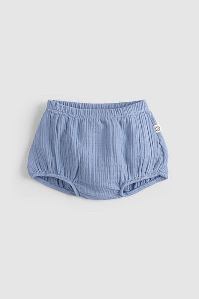Little Gusto Blue Organic Cotton Muslin Baby Bloomer - Panties