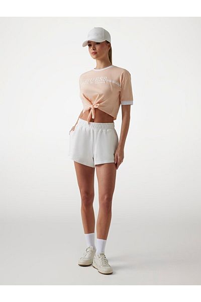Guess Knot T-Shirt Women Pink Crop V5Gı05I3Z14-G6J4