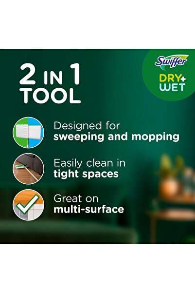 Swiffer Sweeper 2-in-1 Multi-Surface Dry & Wet Floor Starter Kit (1 mop + 19 refills)