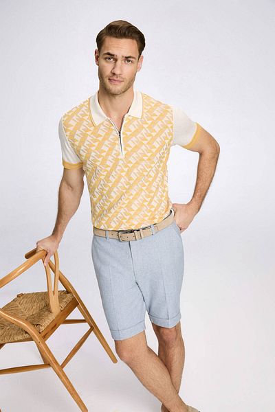 Hemington Linen Cotton Blend Medium Blue Chino Shorts
