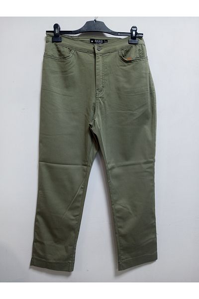 AKŞEN GİYİM Plus Size 96% Cotton Full Lycra High Waist Side Elastic Ankle Length Gabardine Pants